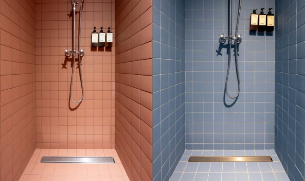 Walk-in showers for individually designed hotel bathrooms