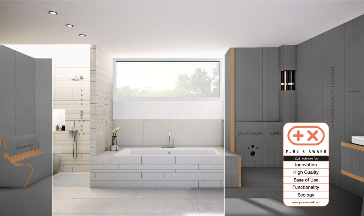 Fivefold Award Winner: JACKOBOARD® LIGNIN – The CO₂-Optimised Construction Board Innovation Excels at the Plus X Award