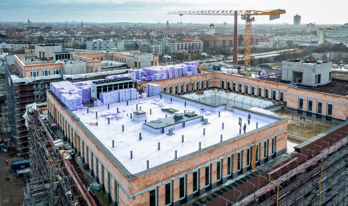 The GoWest industrial estate in Berlin: Germany’s largest rooftop garden, covering 15,000 m², is being built here