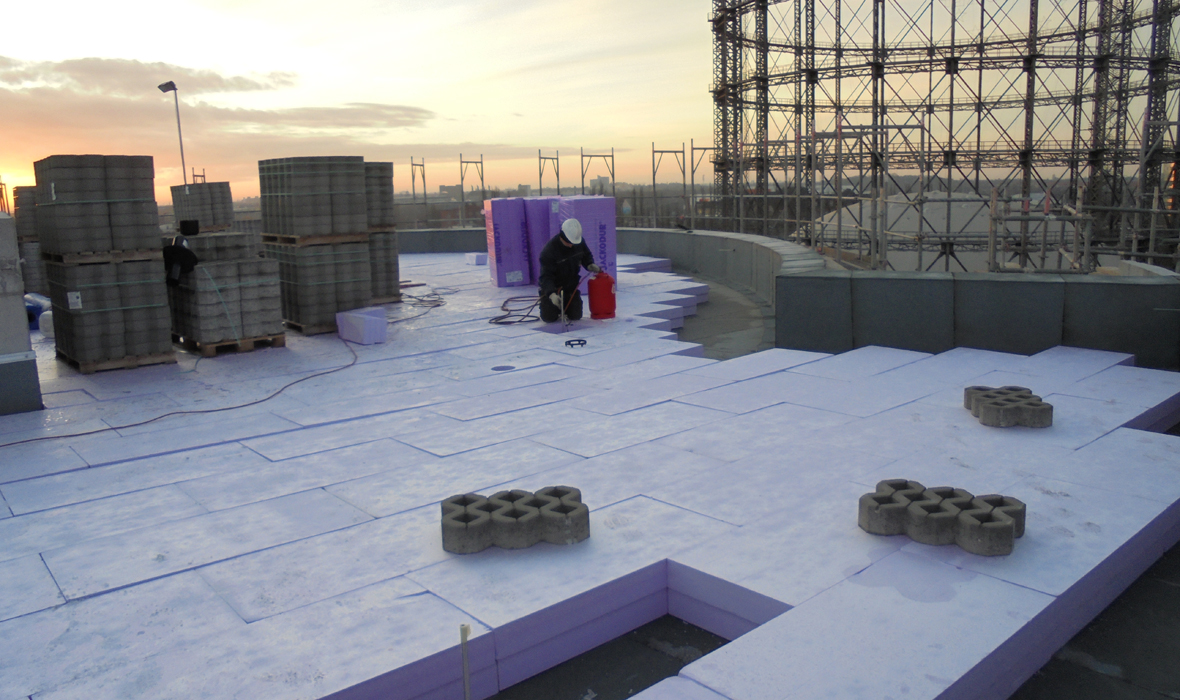 Tomorrow’s construction already a reality:  Inverted green roof for office building on the EUREF Campus